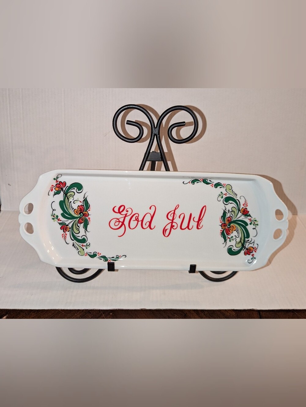 Bergquist Imports God Jul Scandinavian Christmas Ceramic Serving Platter